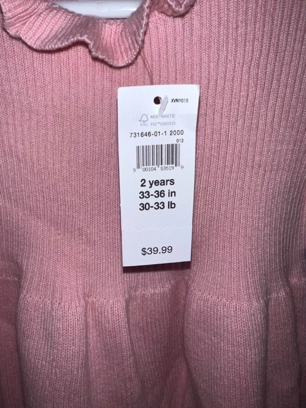 2T Pink Gap Sweater Dress